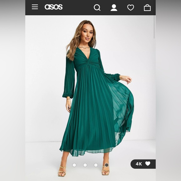 New with tags ASOS green dress size 2 - Picture 1 of 3